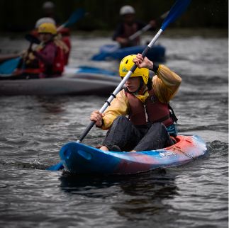 Children kayaking