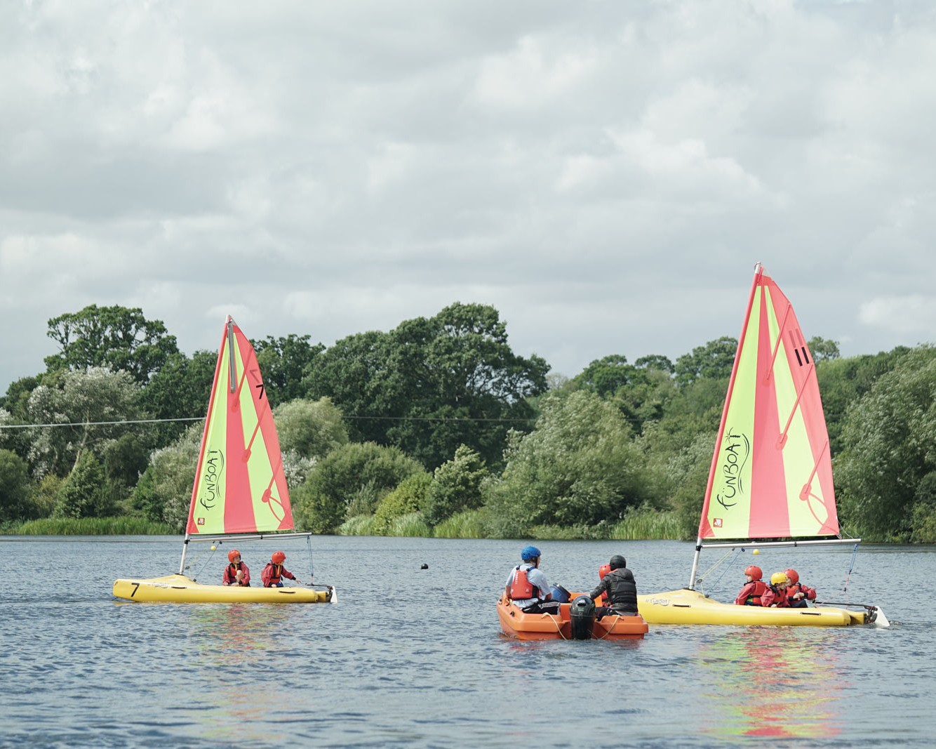 Sail boats on a lake